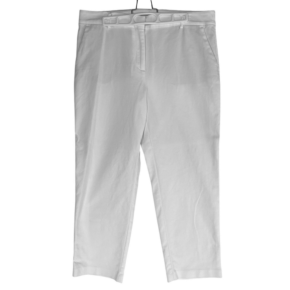 Loft The Riviera Slim Curvy Pants Womens 12 White Cotton Blend Trousers Dressy